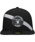 ფოტო #4 პროდუქტის Men's Black Las Vegas Raiders Stripe 59FIFTY Fitted Hat