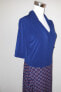 Фото #1 товара Платье Leota Райли с короткими рукавами, разрезом на горловине, расклешенное, сине-красное, размер L
