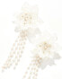 True Decadence statement pearl flower earrings in white