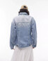 Фото #3 товара Topshop denim contoured trucker jacket in bleach