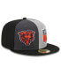 Фото #4 товара Men's Gray, Black Chicago Bears 2023 Sideline 59FIFTY Fitted Hat