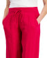 Фото #3 товара Petite Cotton Gauze Wide-Leg Pants, Created for Macy's