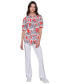 ფოტო #5 პროდუქტის Women's Printed Bungee-Sleeve Top