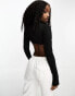 Kaiia underbust long sleeve top in black