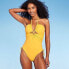 Фото #1 товара Women's Functional Cinch Side One Piece Swimsuit - Shade & Shore Light Gold S