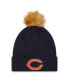 Фото #1 товара Women's Navy Chicago Bears Snowy Cuffed Knit Hat with Pom