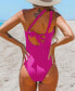 Women's Brazilian Obsession Asymmetrical Neck Tummy Control One Piece Swimsuit