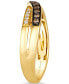 ფოტო #3 პროდუქტის Chocolate Diamond & Nude Diamond Crossover Ring (1/4 ct. t.w.) in 14k Gold