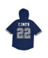 Фото #2 товара Men's Emmitt Smith Navy Dallas Cowboys Retired Player Mesh Name and Number Hoodie T-shirt
