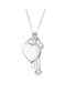 Фото #3 товара Bling Jewelry love Lock And Key Heart CZ Accent Charm Pendant Necklace For Women For Girlfriend .925 Sterling Silver