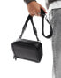 Bershka faux leather cross body bag in black