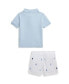 ფოტო #2 პროდუქტის Baby Boys Mesh Polo Shirt and Short Set