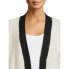 Dreamers by Debut Open Front Cardigan Sweater Womens M White/Black 100% Viscose