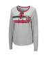 Women's Heathered Gray Indiana Hoosiers Sundial Tri-Blend Long Sleeve Lace-Up T-shirt