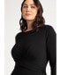 Plus Size Ponte Twist Detail Dress - 28, Black Onyx