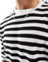 Фото #2 товара ASOS DESIGN boxy oversized t-shirt in textured stripe