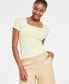 Фото #1 товара Women's Knit Square-Neck Top, Created for Macy's
