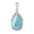 Silver pendant with natural larimar JST13327PLR