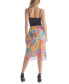 ფოტო #2 პროდუქტის Women's Colorful Sheer Overlay Elastic Waist Skirt