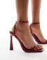 Simmi London Apple barely there heeled sandals in burgundy