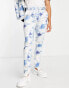 Фото #1 товара ASOS DESIGN skinny suit trousers in white and blue print