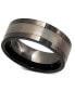 ფოტო #1 პროდუქტის Men's Tungsten Ring, Black Ceramic With Tungsten Inlay Ring
