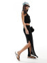 Фото #7 товара Miss Selfridge knit rib maxi skirt in black