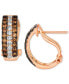 ფოტო #2 პროდუქტის Chocolate Diamond & Nude Diamond Small Half Hoop Earrings (1-1/4 ct. t.w.) in 14k Rose Gold