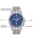 ფოტო #8 პროდუქტის Men's Eco-Drive Calendrier Stainless Steel Bracelet Watch 44mm BU2021-51L