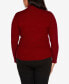 Фото #2 товара Black Label Plus Size Mock Neck Ribbed Zip Up Sweater