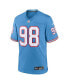 Фото #3 товара Men's Jeffery Simmons Light Blue Tennessee Titans Oilers Throwback Alternate Game Player Jersey