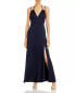 Фото #1 товара Aqua Fit and Flare Gown in Dark Navy Size 8