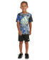 ფოტო #1 პროდუქტის Little & Toddler Boys Printed T-Shirt & 3-Stripe Shorts, 2 Piece Set