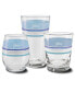 Фото #3 товара Coastal Blues Edgeline 15-Ounce Tapered DOF Double Old Fashioned Glass Set of 4