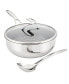 Фото #1 товара SteelShield C-Series Tri-Ply Clad Nonstick Chef Pan with Lid and Cooking Utensil Set, 3-Piece, Silver