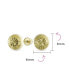 Фото #3 товара Simple Classic Small10K Yellow Gold Round Half Button Dome Star Brust Stud Earrings 6MM For Women