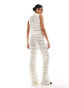 Фото #4 товара ASOS DESIGN knitted flare trouser co-ord in stitch detail in white