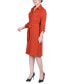 ფოტო #3 პროდუქტის Petite Long Roll Tab Sleeve Shirtdress