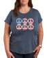 ფოტო #1 პროდუქტის Trendy Plus Size Peace Sign Americana Graphic T-shirt