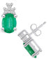 ფოტო #2 პროდუქტის Emerald (2-3/8 Ct. t.w.) and Diamond (1/5 Ct. t.w.) Stud Earrings