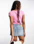 Hollister tie front crop top in pink