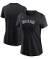 ფოტო #1 პროდუქტის Women's Black Colorado Rockies Wordmark T-shirt