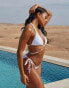 Фото #4 товара Moda Minx X Savannah-Shae Richards opal wrap waist bikini top in white