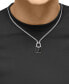 ფოტო #2 პროდუქტის EFFY® Men's Black Spinel Padlock 22" Pendant Necklace (1-1/2 ct. t.w.) in Sterling Silver