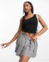 New Look seamless asymmetric neck crop top in black