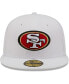 ფოტო #4 პროდუქტის Men's White San Francisco 49ers Logo Omaha 59FIFTY Fitted Hat