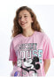 XSIDE Bisiklet Yaka Mickey Mouse Baskılı Kısa Kollu Kadın Tişört