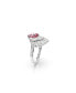 ფოტო #1 პროდუქტის Mixed Cuts, Shell, Pink, Rhodium Plated Idyllia Cocktail Ring