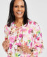 Women's Printed Lace-Up Blouse, Created for Macy's