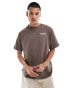 Timberland large tree logo backprint t-shirt in brown